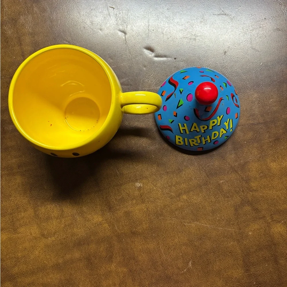 Happy Birthday Smiley Mug with Blue Party Hat